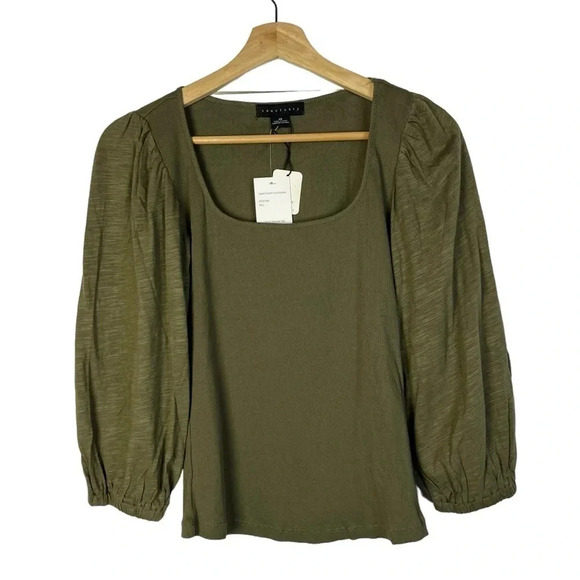 Sanctuary Olive Green Catch The Sun Long Sleeve Tee XS - Picture 1 of 3